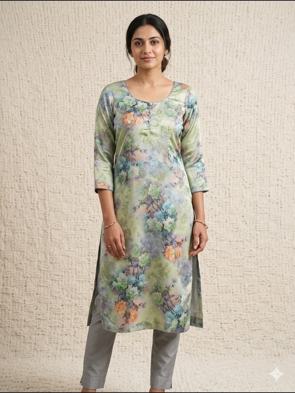 356 - Pastel Floral Print Tunic Top | Lightweight Relaxed  | Everyday Casual |